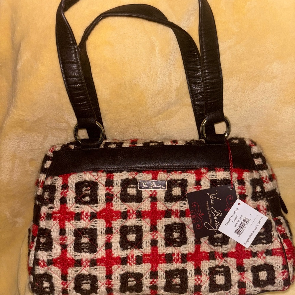 Vera Bradley Red and Black Geometric Shoulder Bag